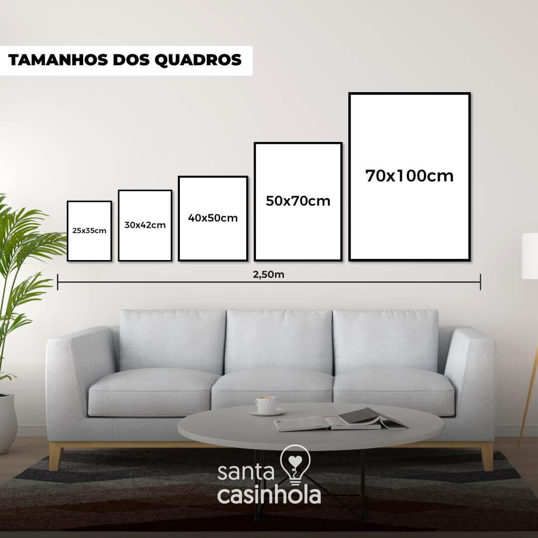 qual tamanho de quadro escolho para colocar na minha parede