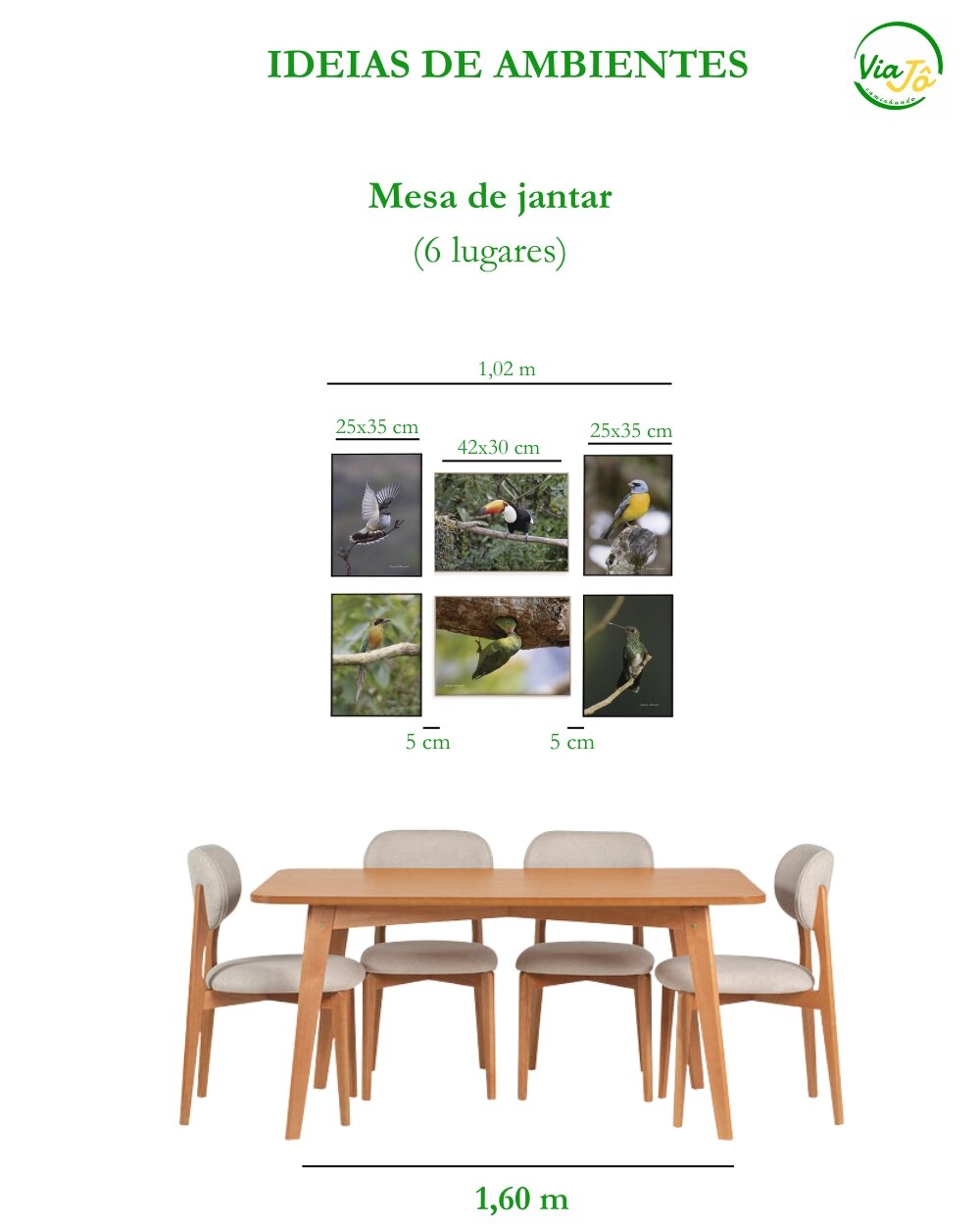 Ideia de quadros para mesa de jantar