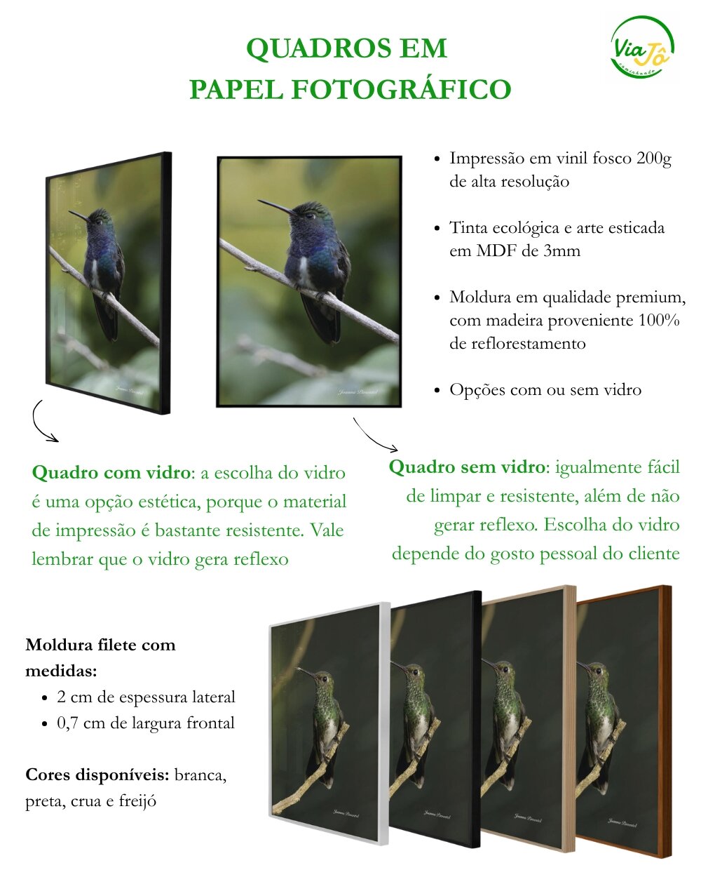 informações quadros em papel fotográfico